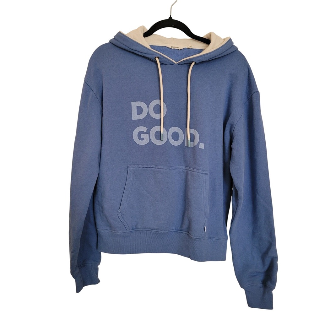 Cotopaxi Do Good Hoodie Blue Organic Cotton Pullover Sweatshirt Womens Small